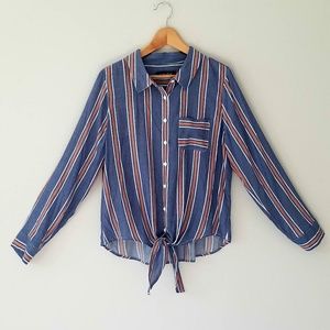 Ivanka Trump Striped tied button down